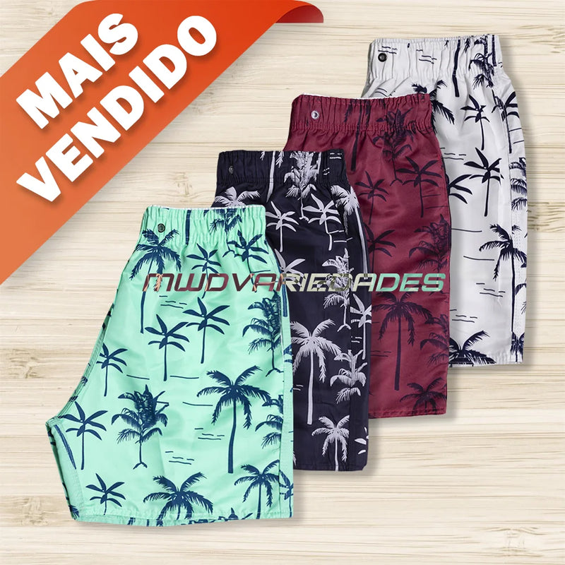 Kit 3 Short Praia Masculino Tactel