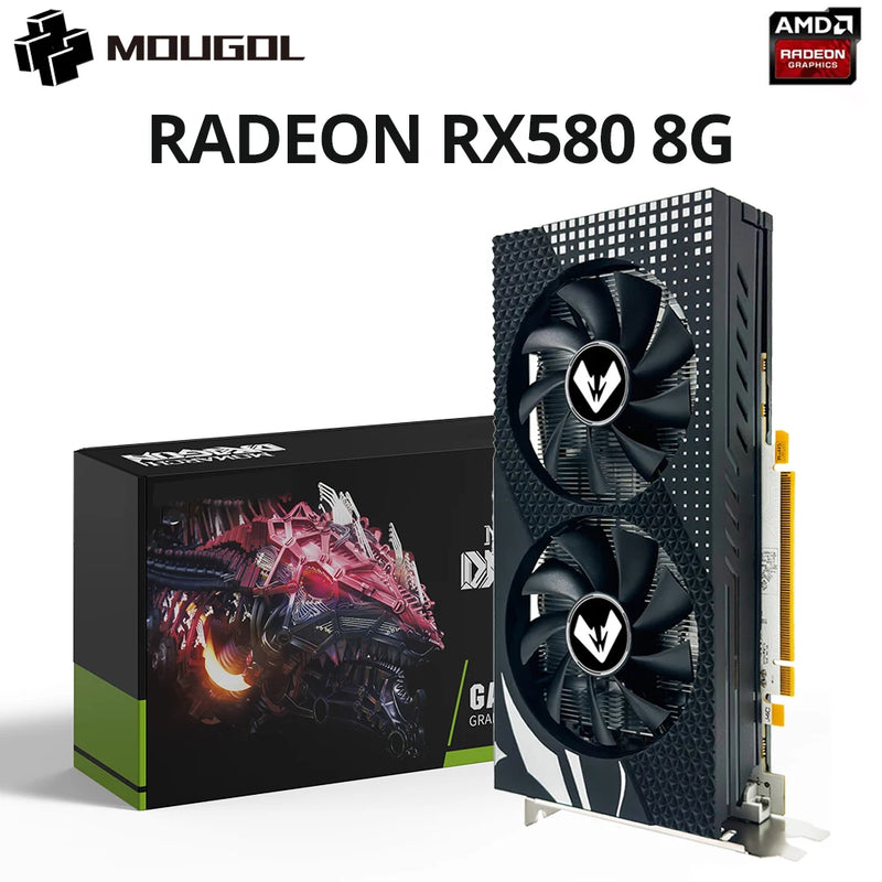 MOUGOL-AMD Radeon RX580 Placa gráfica 8G