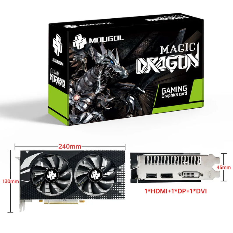 MOUGOL-AMD Radeon RX580 Placa gráfica 8G