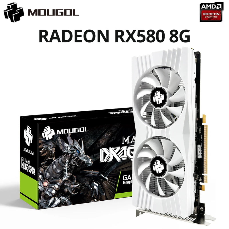 MOUGOL-AMD Radeon RX580 Placa gráfica 8G
